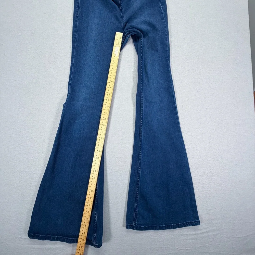 We‎ The Free Flare Jeans Womens 27 Blue Pull On Penny Boho High Rise